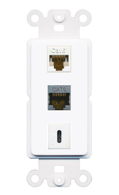 CAT6 CAT6-SHIELDED USBC Wall Plate [White]