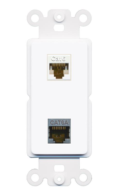 CAT6 CAT6A Rocker Insert Module Wall Plate [White]