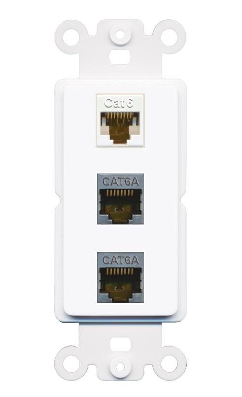 CAT6 2 CAT6A Wall Plate [White]