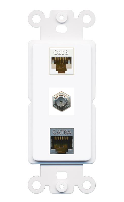 CAT6 CAT6A COAX Wall Plate [White]