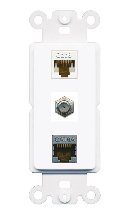CAT6 CAT6A COAX Wall Plate [White]