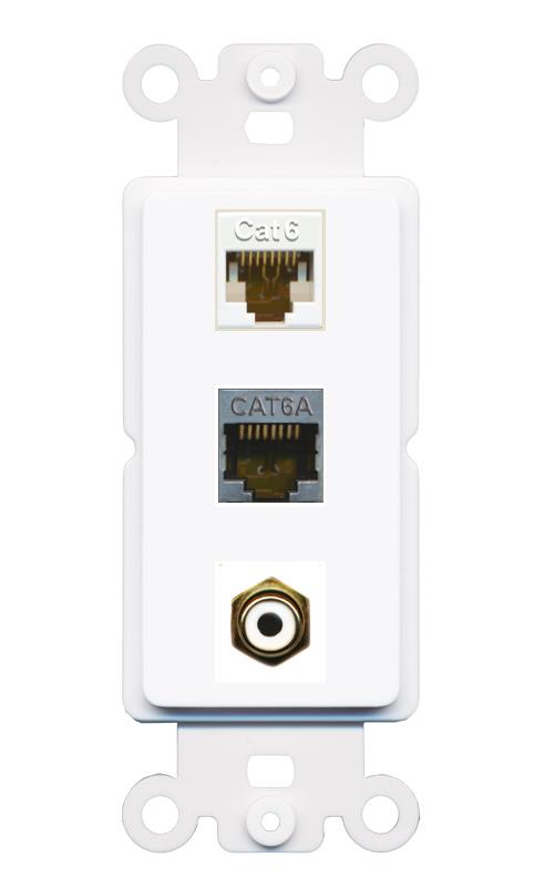 CAT6 CAT6A RCA-WHITE Wall Plate [White]