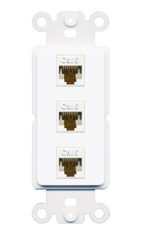 3 CAT6 Wall Plate [White]