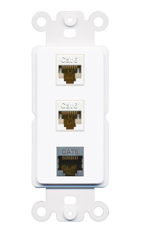 2 CAT6 CAT6-SHIELDED Wall Plate [White]