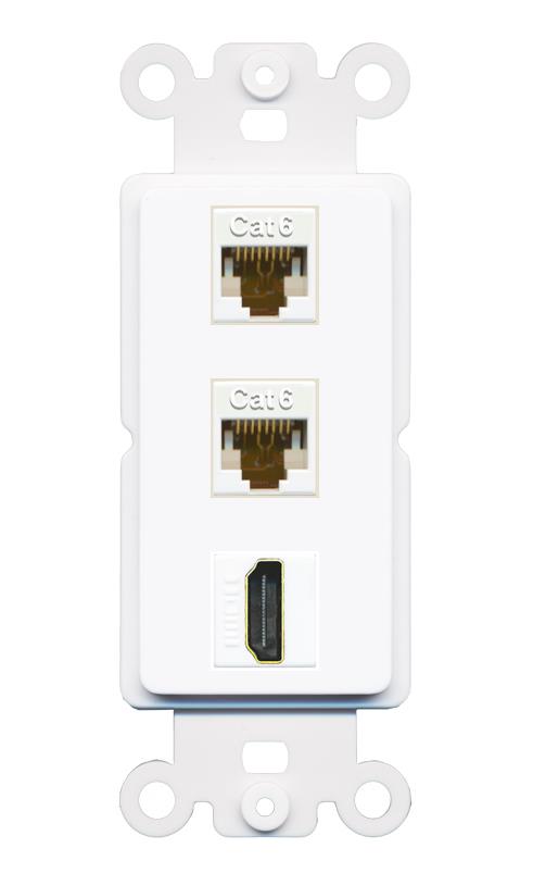 2 CAT6 HDMI Wall Plate [White]