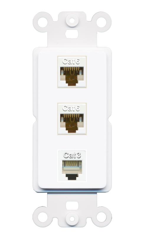 2 CAT6 PHONE Wall Plate [White]