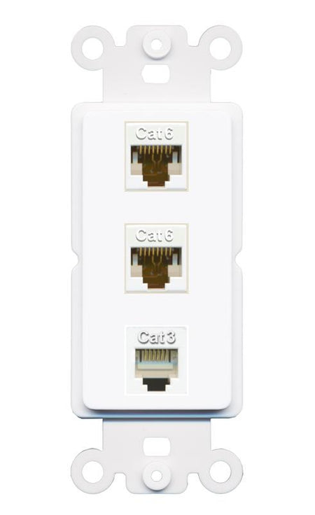 2 CAT6 PHONE Wall Plate [White]