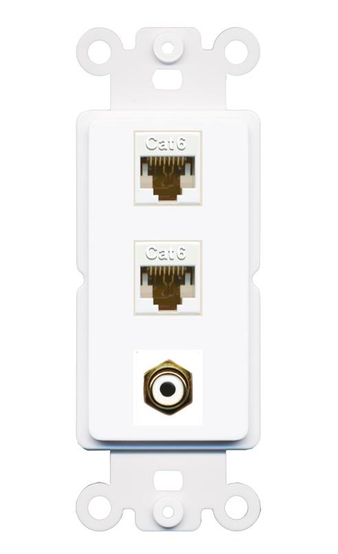2 CAT6 RCA-WHITE Wall Plate [White]