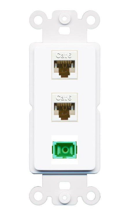 2 CAT6 SC-APC-SX Wall Plate [White]