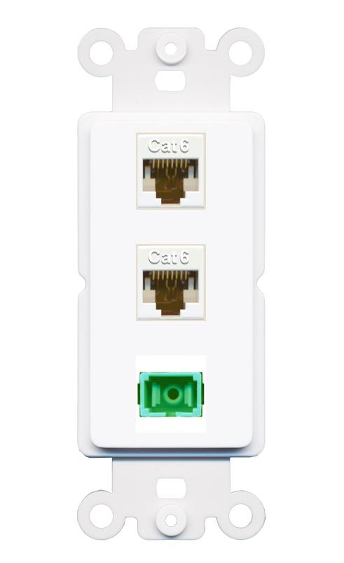 2 CAT6 SC-APC-SX Wall Plate [White]