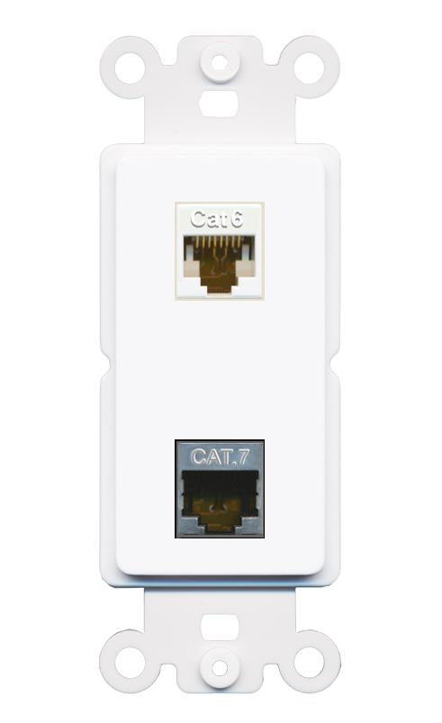 CAT6 CAT7 Rocker Insert Module Wall Plate [White]