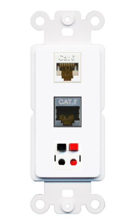 CAT6 CAT7 SPEAKER Wall Plate [White]