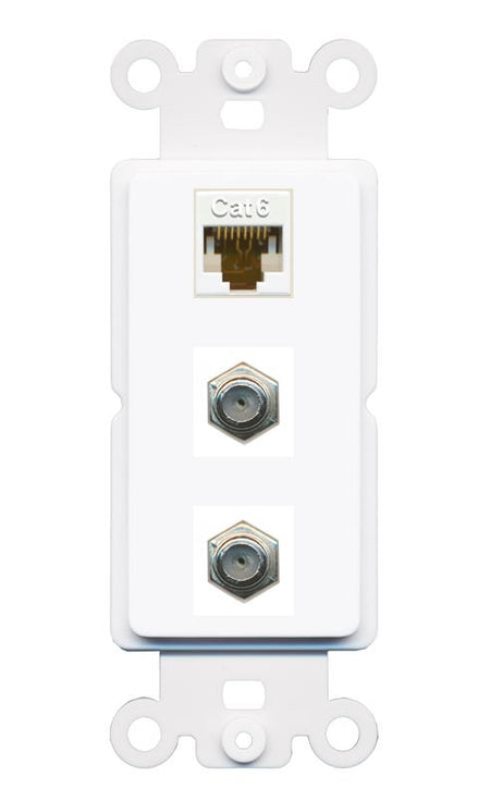 CAT6 2 COAX Wall Plate [White]