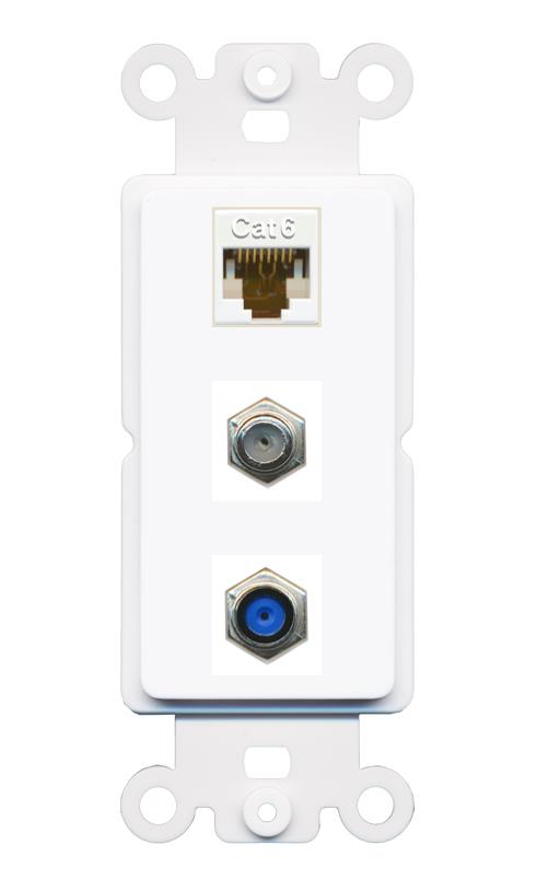 CAT6 COAX F81 Wall Plate [White]