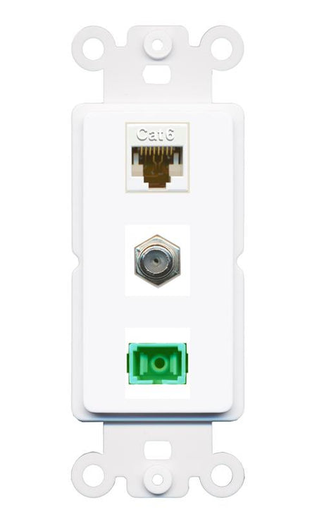 CAT6 COAX SC-APC-SX Wall Plate [White]