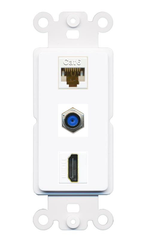 CAT6 F81 HDMI Wall Plate [White]