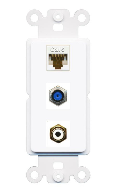 CAT6 F81 RCA-WHITE Wall Plate [White]