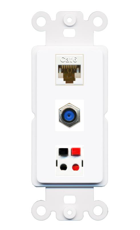 CAT6 F81 SPEAKER Wall Plate [White]