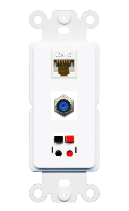CAT6 F81 SPEAKER Wall Plate [White]