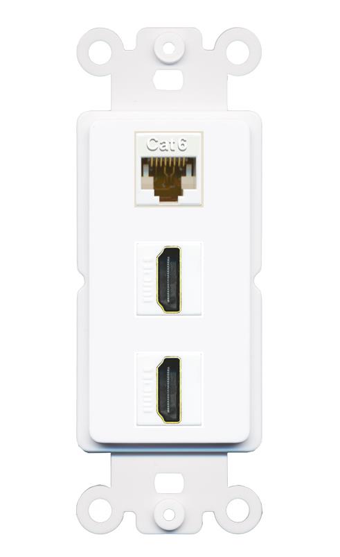 CAT6 2 HDMI Wall Plate [White]
