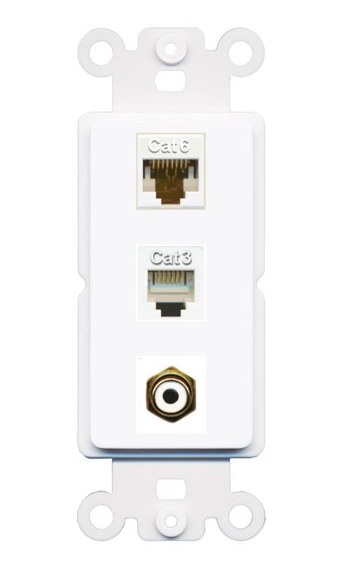 CAT6 PHONE RCA-WHITE Wall Plate [White]