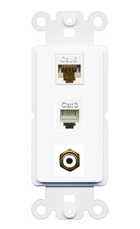 CAT6 PHONE RCA-WHITE Wall Plate [White]