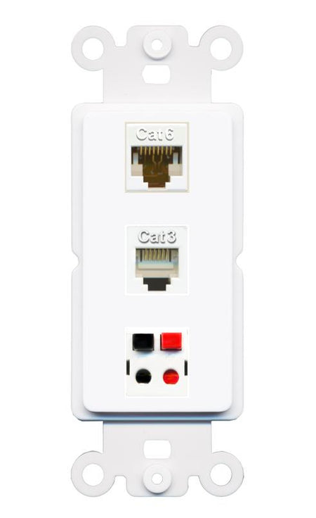 CAT6 PHONE SPEAKER Wall Plate [White]