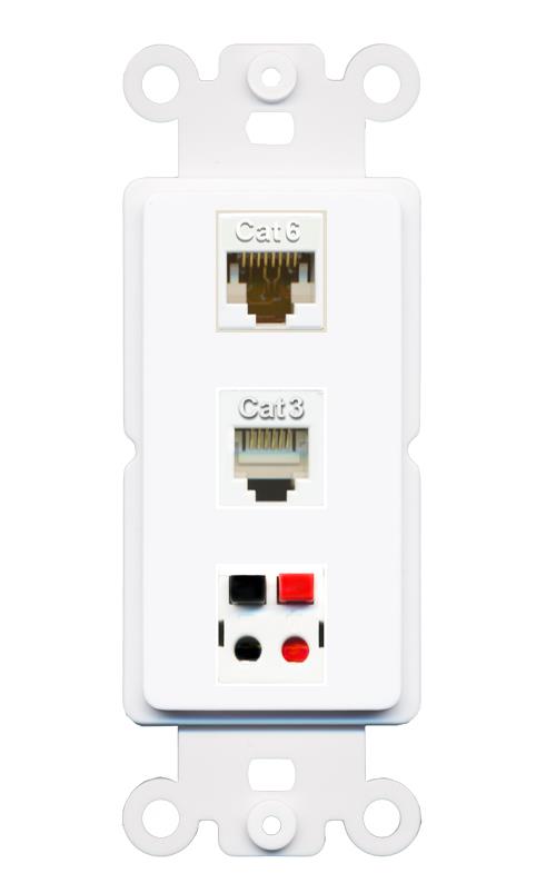 CAT6 PHONE SPEAKER Wall Plate [White]