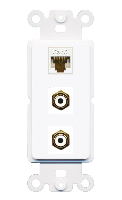 CAT6 2 RCA-WHITE Wall Plate [White]