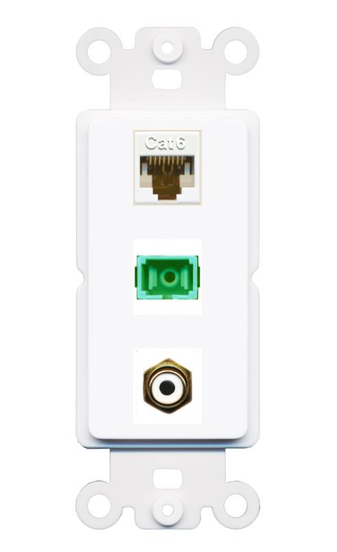 CAT6 RCA-WHITE SC-APC-SX Wall Plate [White]