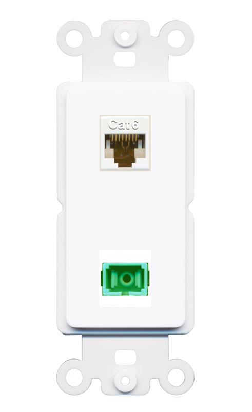 CAT6 SC-APC-SX Rocker Insert Module Wall Plate [White]
