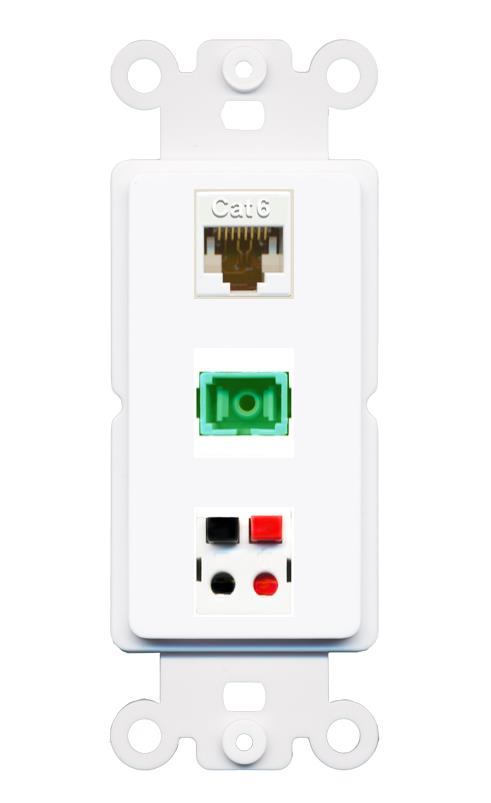 CAT6 SC-APC-SX SPEAKER Wall Plate [White]
