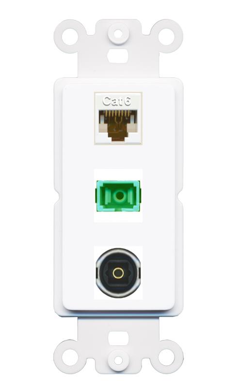 CAT6 SC-APC-SX TOSLINK Wall Plate [White]