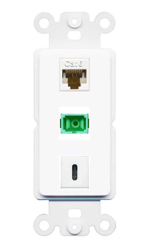 CAT6 SC-APC-SX USBC Wall Plate [White]