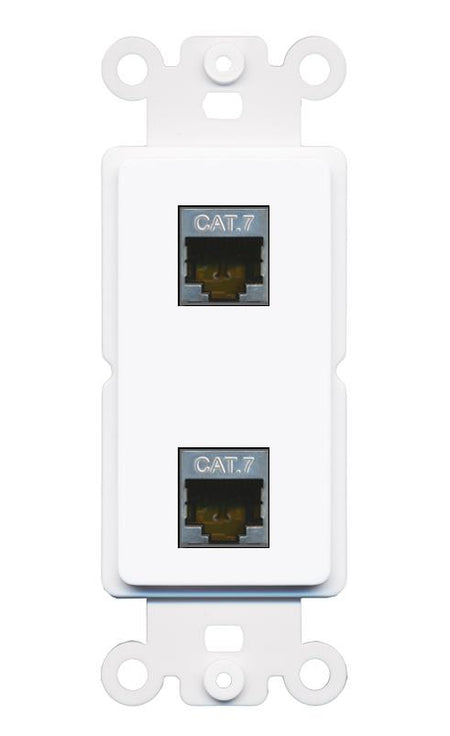 2 CAT7 Rocker Insert Module Wall Plate [White]
