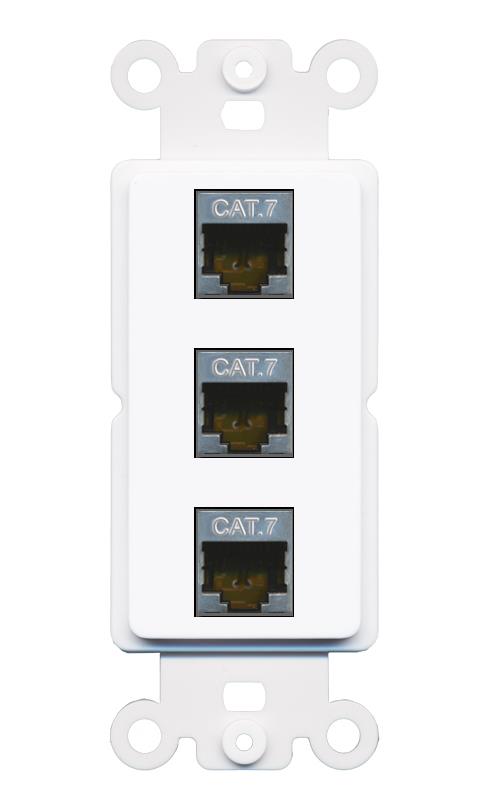 3 CAT7 Wall Plate [White]