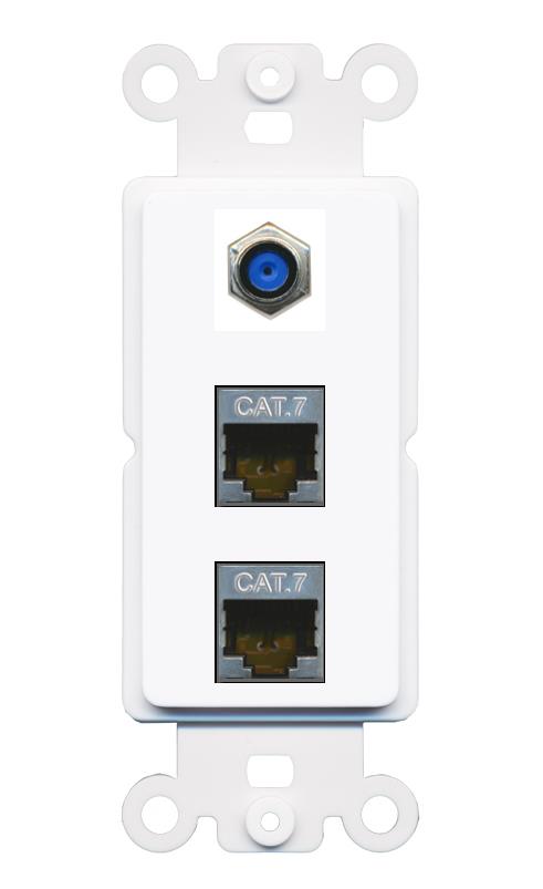2 CAT7 F81 Wall Plate [White]