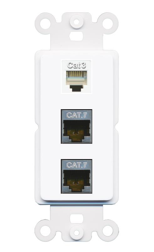 2 CAT7 PHONE Wall Plate [White]
