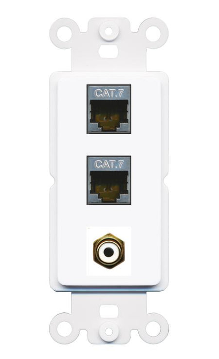 2 CAT7 RCA-WHITE Wall Plate [White]