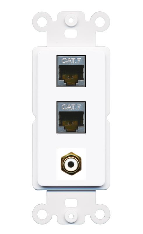 2 CAT7 RCA-WHITE Wall Plate [White]