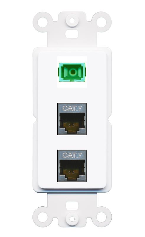 2 CAT7 SC-APC-SX Wall Plate [White]