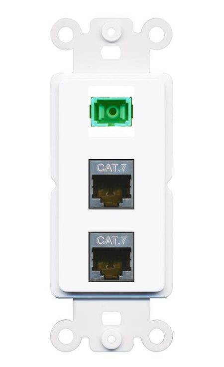2 CAT7 SC-APC-SX Wall Plate [White]