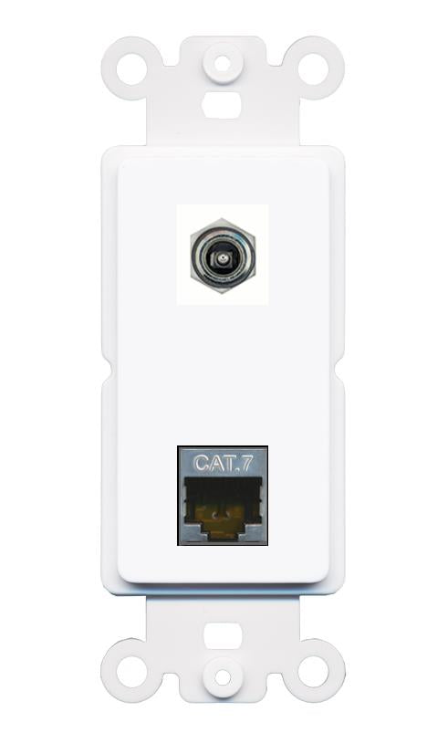 CAT7 DC-POWER Rocker Insert Module Wall Plate [White]