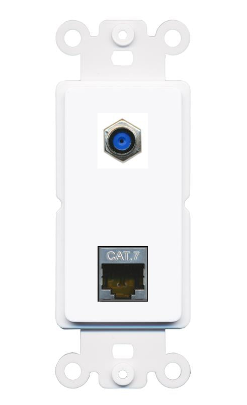 CAT7 F81 Rocker Insert Module Wall Plate [White]
