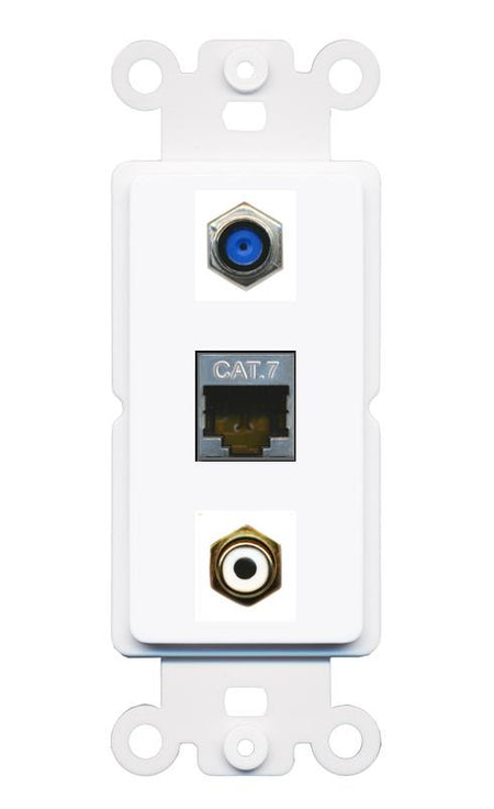 CAT7 F81 RCA-WHITE Wall Plate [White]
