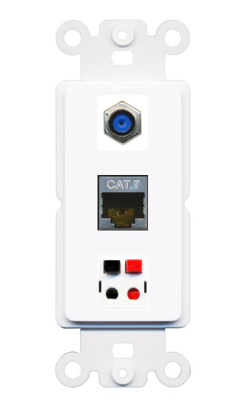CAT7 F81 SPEAKER Wall Plate [White]