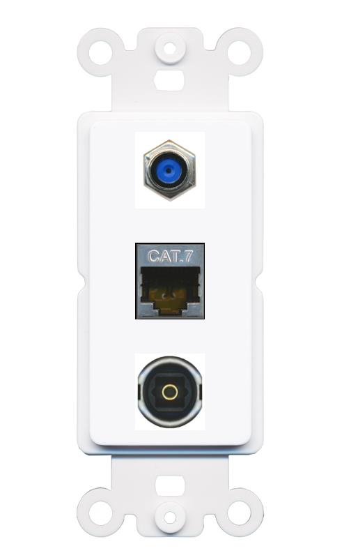 CAT7 F81 TOSLINK Wall Plate [White]
