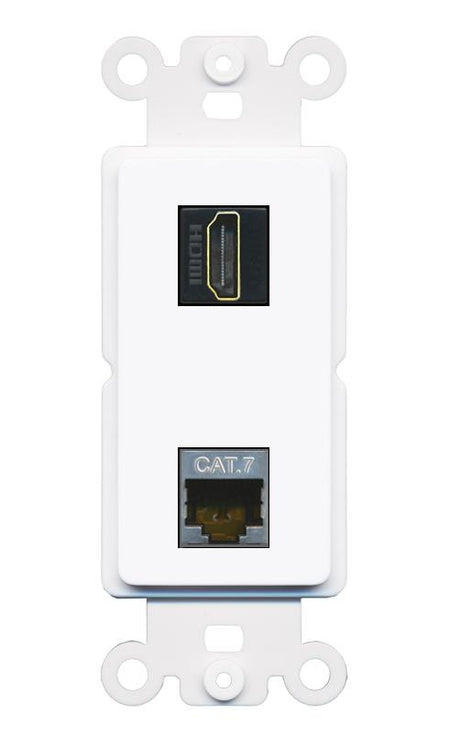 CAT7 HDMI-BLACK Rocker Insert Module Wall Plate [White]