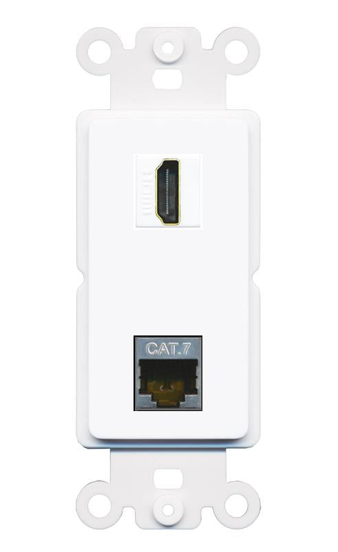 CAT7 HDMI-WHITE Rocker Insert Module Wall Plate [White]