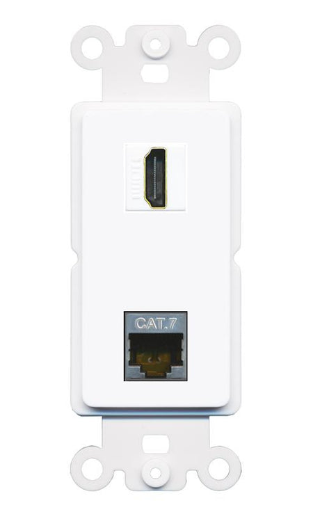 CAT7 HDMI-WHITE Rocker Insert Module Wall Plate [White]